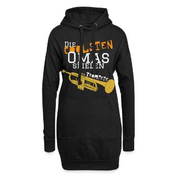 Die coolsten_Oma_Trompete - Hoodie-Kleid - Schwarz - Vorne