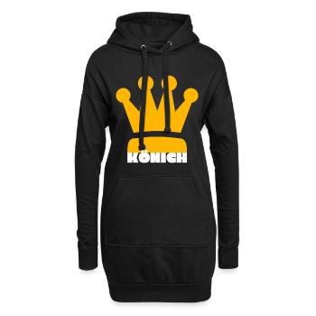 Könich - König Sieger Bester Mann Gewinner Held - Hoodie-Kleid - Schwarz - Vorne