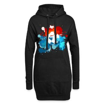 Fussball Farben. Geschenkidee! - Hoodie-Kleid - Schwarz - Vorne