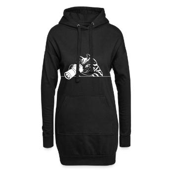 WEISSE KATZE MIT FOTO | GESCHENKIDEE - Hoodie-Kleid - Schwarz - Vorne