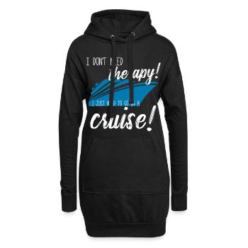 Ich muss auf Kreuzfahrt - Hoodie-Kleid - Schwarz - Vorne