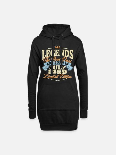 Real legends are born in july 1959 - Hoodie Dress - black