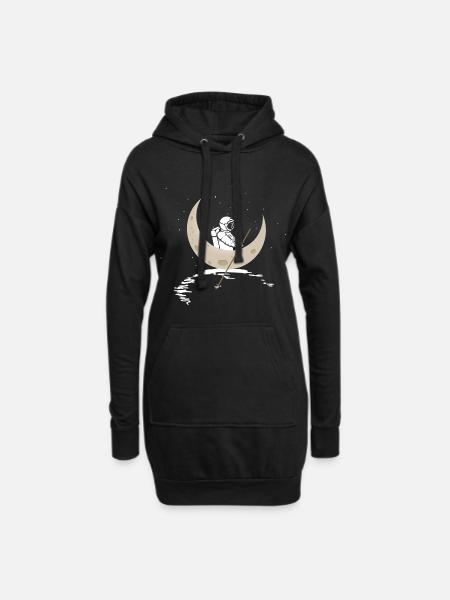 Astronaut - Hoodie-Kleid - Schwarz