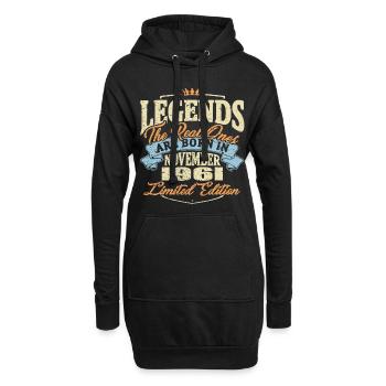 Echte Legenden werden im November 1961 geboren - Hoodie-Kleid - Schwarz - Vorne