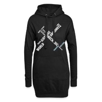 Flugzeug - Hoodie-Kleid - Schwarz - Vorne