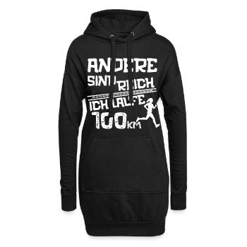 Ultramarathon 100 Kilometer Ultralaufen Geschenk - Hoodie-Kleid - Schwarz - Vorne