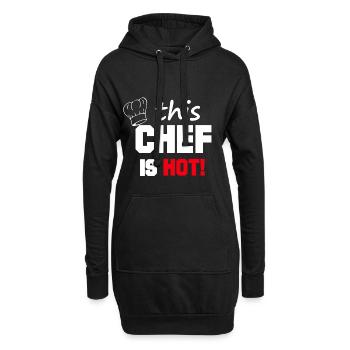 Chef est chef cuisine Chef chaud hôtel gastronomie - Sweat-shirt à capuche long Femme - noir - Devant