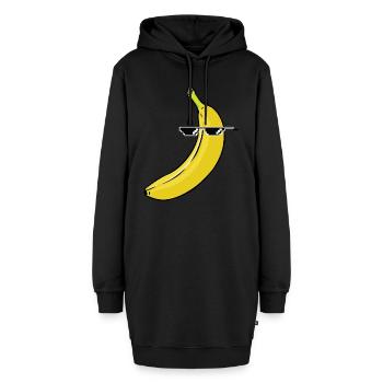 Banane Thug - Hoodie-Kleid - Schwarz - Vorne - AI Model Female 172 light (172cm)