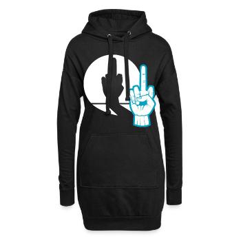 Schattenspiel Mittelfinger provokation Geschenk - Hoodie-Kleid - Schwarz - Vorne