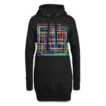 moderne Kunst - Hoodie-Kleid - Schwarz - Vorne