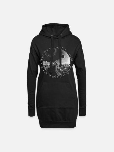 Causality (transparent, for dark backgrounds) - Hoodie Dress - black