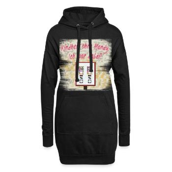 Kindheit ohne Handy. Ich war dabei! - 90er Vintage - Hoodie-Kleid - Schwarz - Vorne
