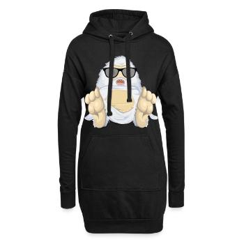 Yeti Schneemensch Bigfoot T-Shirt Geschenkidee - Hoodie-Kleid - Schwarz - Vorne