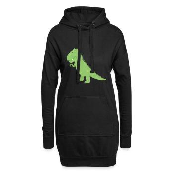 Dinosaures - Sweat-shirt à capuche long Femme - noir - Devant