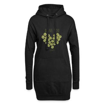 Olive coeur amour plante cadeau idée olivier - Sweat-shirt à capuche long Femme - noir - Devant