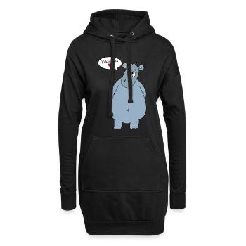 Freunde Hippo Flusspferd Nilpferd Geschenk Herz - Hoodie-Kleid - Schwarz - Vorne