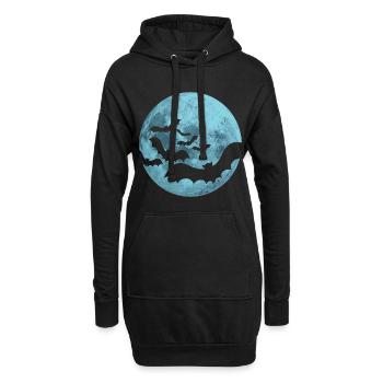 Fledermäuse Vollmond - Hoodie-Kleid - Schwarz - Vorne