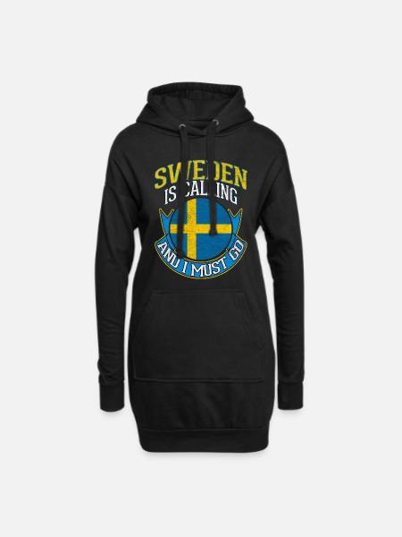 Schweden - Hoodie-Kleid - Schwarz