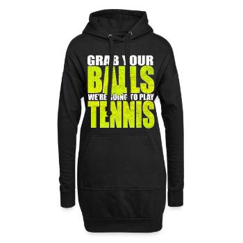 Tennisball Tennis-match - Hoodie-Kleid - Schwarz - Vorne