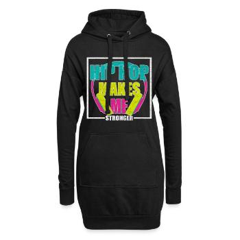 Hip Hop - Hoodie-Kleid - Schwarz - Vorne