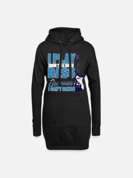 Bassiste bassiste bassiste bassiste guitariste - Sweat-shirt à capuche long Femme - noir