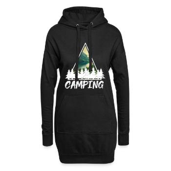 Camping Tentes Camping Camping Cadeau - Sweat-shirt à capuche long Femme - noir - Devant