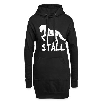 chefin stall Pferd reitverein Reiterhof - Hoodie-Kleid - Schwarz - Vorne