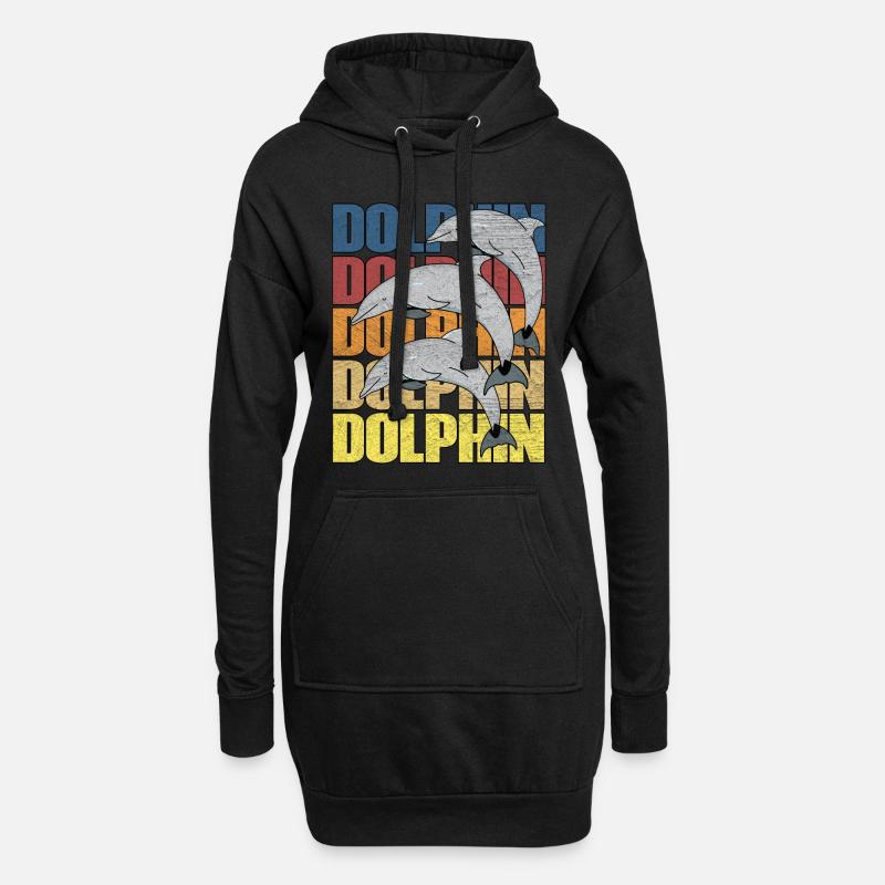 Delfine Delfin - Hoodie-Kleid - Schwarz
