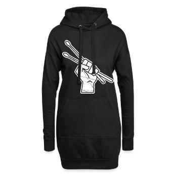 Drumsticks Drummer Drums Gift Band - Sweat-shirt à capuche long Femme - noir - Devant