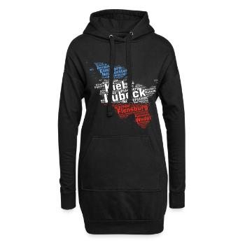 Bundesland Schleswig-Holstein Städte und Gemeinden - Hoodie-Kleid - Schwarz - Vorne