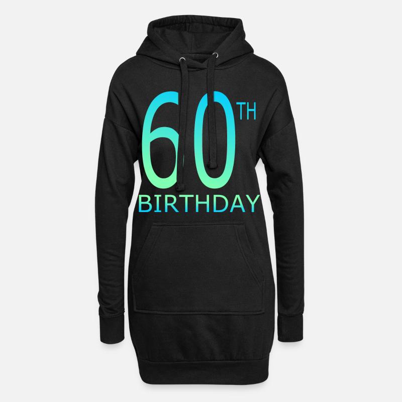 60. Geburtstag - Hoodie-Kleid - Schwarz