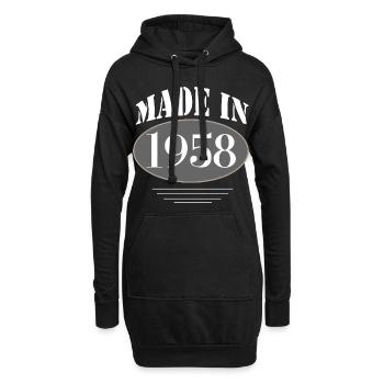 60ème anniversaire Année de naissance 1958 - Sweat-shirt à capuche long Femme - noir - Devant