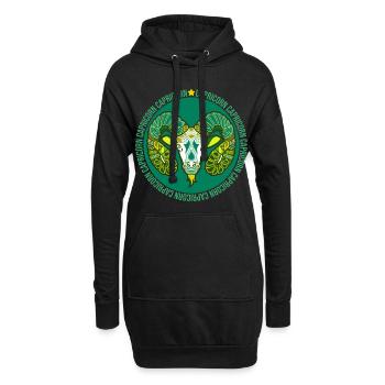 Sternzeichen Steinbock - Hoodie-Kleid - Schwarz - Vorne