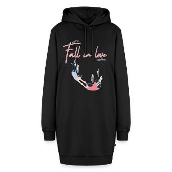 Liebe - Hoodie-Kleid - Schwarz - Vorne - AI Model Female 172 light (172cm)