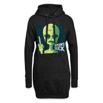 Alien Sci-Fi Ufo Spatial Space Space Finger - Sweat-shirt à capuche long Femme - noir - Devant