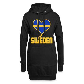 Schweden Herz Land Flagge Stockholm - Hoodie-Kleid - Schwarz - Vorne