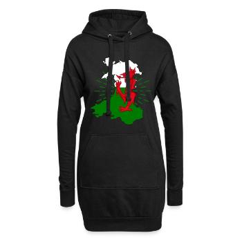 Drapeau du Pays de Galles Celtes Dragon Nation de Cardiff - Sweat-shirt à capuche long Femme - noir - Devant