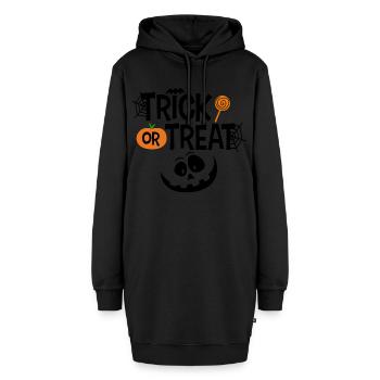 Trick or Treat Halloween Gesicht Kürbis - Hoodie-Kleid - Schwarz - Vorne - AI Model Female 172 light (172cm)