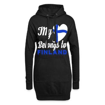 Finnland Herz Flagge Land Norden Skandinavien Idee - Hoodie-Kleid - Schwarz - Vorne