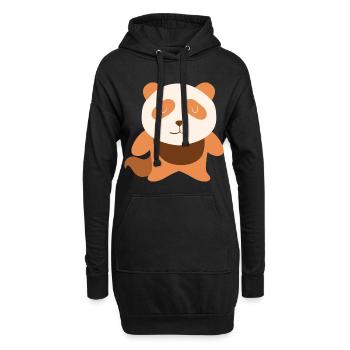 Cute red panda - Netter roter Panda - Hoodie-Kleid - Schwarz - Vorne