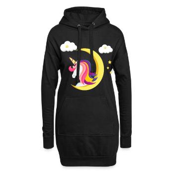 Licorne - Licorne - Sweat-shirt à capuche long Femme - noir - Devant