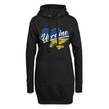 Ukraine - Hoodie-Kleid - Schwarz - Vorne