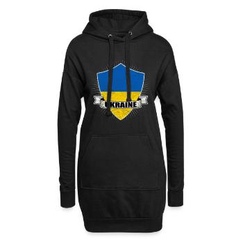 Ukraine - Sweat-shirt à capuche long Femme - noir - Devant