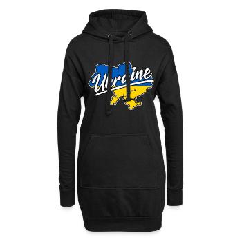 Ukraine - Hoodie-Kleid - Schwarz - Vorne