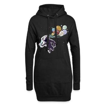 Sonnensystem Planeten Astronaut Weltraum Mars - Hoodie-Kleid - Schwarz - Vorne