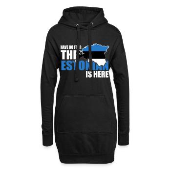 Estland - Hoodie-Kleid - Schwarz - Vorne