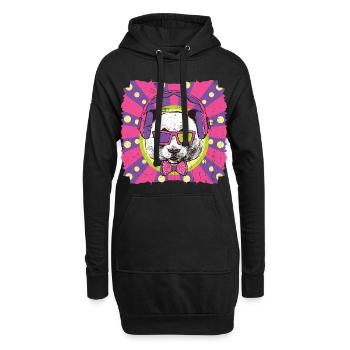 Funky Panda - Hoodie-Kleid - Schwarz - Vorne