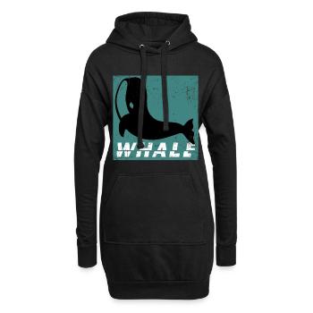 Rorqual à bosse rorqual bleu rorqual gris cadeau baleine requin baleine - Sweat-shirt à capuche long Femme - noir - Devant