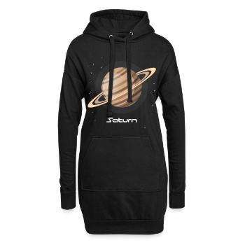 Anneau anneau Saturne planète système solaire étoile - Sweat-shirt à capuche long Femme - noir - Devant