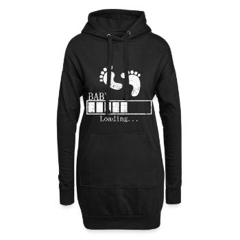 Schwangerschaft - Hoodie-Kleid - Schwarz - Vorne
